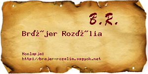 Brájer Rozália névjegykártya